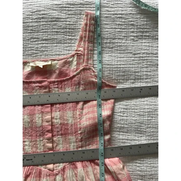 LoveShackFancy Chennedy Pink Gingham Scalloped Mini Dress - Size 00 - Picture 8 of 12